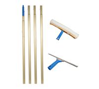 Kit di pulizia della finestra telescopico con il palo di estensione, il panno Squeegee & Microfiber per il vetro ad alto aumento, porta doccia, auto.Facile assemblaggio Metal Rod Tool Impostato fino a