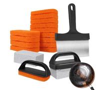 Kit Di Pulizia Della Piastra, Proteggere Dalla Battisputing, 28.5x25,5 Cm, Pad Di Flacing Raschiatore A Piastra Con Manico, Kit Di Pulizia Di Pietra Nera, Con Pietra Per Griglia, Per Lo Strumento Di R