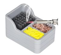Kit Di Pulizia Della Punta Del Saldatore | Scatola Portatile Per Scorie Di Saldatura In Silicone Con Spazzola In Acciaio, Di Saldatura Resistenti Alle Alte Temperature Per Progetti Di