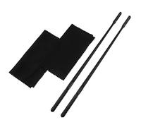 Kit di pulizia per flauto RLECS 2 set nero flauto pulizia asta e panno, flauto detergente con panno per la lucidatura flauto