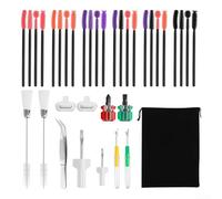 Kit di pulizia per macchina da cucire, 36 pezzi, include quattro testine in silicone per la pulizia della custodia della bobina, gancio e filo