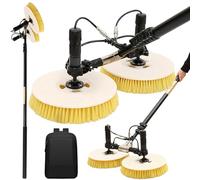 Kit di pulizia per pannelli solari elettrici, spazzola ricaricabile con asta di prolunga alimentata ad acqua da 30 m e 24,6 m, perfetta per il lavaggio di tetti e finestre, alimentata a batteria al