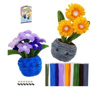 Kit di pulizia per pipa fai da te, fiori in vaso di ciniglia, steli di fiori, fili per fai da te Art Creative Project Decor