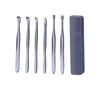 Kit di pulizia plettri per orecchie 6 pezzi: strumento di rimozione portatile con curetta riutilizzabile, pala indolore, stoccaggio, igiene domestica e viaggi, Acces