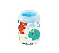 Kit di pulizia portatile a forma di dinosauro colorato con spazzola in silicone per cani e gatti