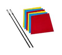 Kit di pulizia professionale per flauto, panno per pulizia flauto, tampone, strumenti di manutenzione, set di 2 aste e 6 panni per prestazioni ottimali, 3 colori
