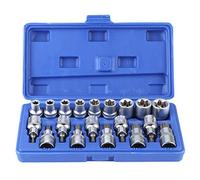 Kit di punizione esagonale Starrypxl Star 19PCS 1/2in Drive E Tipo di auto -Strumento di riparazione di auto maschile Precisione versatile per la manutenzione automobilistica e