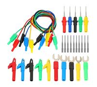 Kit di puntali per multimetro |Connettori a banana impilabili da 4 mm con morsetti a coccodrillo/morsetti a U/sonde posteriori |Cavi in silicone da 90 cm per test