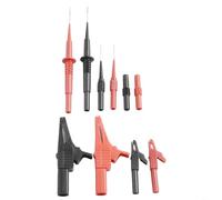 Kit di puntali professionali per multimetro con adattatori a banana da 4 mm, clip resistenti, sonde in acciaio inox per diagnostica elettrica automobilistica, classificazione CAT III