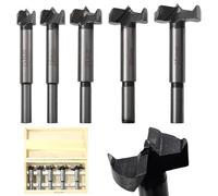 Kit di punte a trapano: WANDGU frese per legno 5 pezzi (Ø 15/20/25/30/35 mm), foratura di precisione Ø 15-35 mm con scatola portaoggetti per la lavorazione del legno