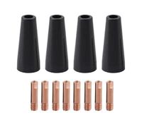 Kit di punte per ugelli senza gas per saldatura MIG, 12 punte conduttive in rame e ugelli per compatibilità con torcia di saldatura 14AK (1,2 mm)