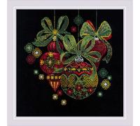 Kit di punti neri contati Riolis "Ornamenti per le vacanze", 25x25cm