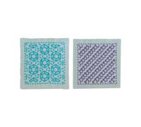 Kit di punti Sashiko Hitomezashi con timbro Olympus "Sottobicchieri azzurro 2 pe