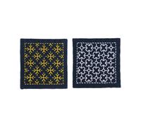 Kit di punti Sashiko Hitomezashi con timbro Olympus "Sottobicchieri navy 2 pezzi