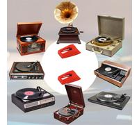 Kit di puntine per giradischi, 4 puntine per giradischi con 1 spazzola per la pulizia dello stilo, ricambio per fonografo in vinile LP