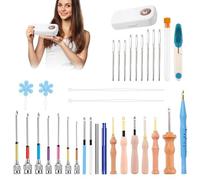Kit di puntura per principianti, ago da Punch Needle per ricamo, multifunzionale per lavori di cucito e ricamo con punzone per cappelli, vestiti, cuscini, tappeti e asciugamani