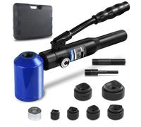 Kit di punzonatura idraulica in lega di alluminio, punzonatrice manuale universale idraulica con testa girevole a 360° e 6 matrici, fresa per fori di condotti elettrici per lamiera
