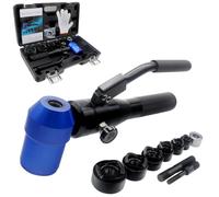 Kit di Punzonatura Idraulica Manuale con 6 Stampi (22,5-61,5mm) e Custodia - Attrezzo Professionale per Tubi Elettrici, Scatole di Distribuzione, Lamiere di Acciaio Dolce e Piastre di Ferro