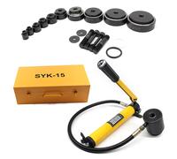 Kit di punzonatura idraulico da 15 tonnellate Kit punzonatrice 1/2 "-4" con 10 matrici Strumento di riparazione per apri fori in lamiera di acciaio al carbonio Manuel Hole Digger