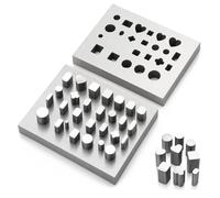 Kit di punzoni in Acciaio Multi-Forma per la creazione di Gioielli e DIY | Forme rotonde, quadrate, a cuore, a fiore, rettangolari, in un unico pezzo, ideali per riparare gioielli, lavorare la pelle