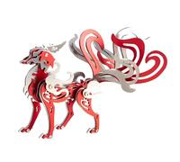 Kit di puzzle 3D in metallo cinese mitico modello creatura, 85 pezzi, montaggio fai da te Steampunk in metallo meccanico a nove code volpe, decorazioni creative da scrivania per ufficio e casa