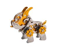 Kit di puzzle 3D in metallo meccanico, modello bulldog, 48 pezzi, progetti di assemblaggio fai da te, ornamento da tavolo da collezione, regalo creativo per adulti appassionati, arancione