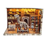 Kit di puzzle 3D in miniatura fai da te con dinosauri - Diorama del mondo preistorico per adulti (sala esposizioni di dinosauri)