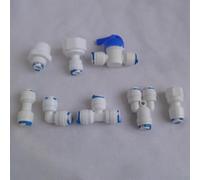 Kit di raccordi per filtro dell'acqua a 2 punti e 4 punti, attacco rapido a gomito diritto, valvola a T, clip per tubo, accessori per purificatore d'acqua RO