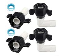 Kit di raccordi per pompa dell'acqua camper in nylon con filettatura da 1/2 pollice e gomito filettato da 14 Npt, adattatore girevole dritto per sistemi idraulici per camper, set di colori bianco e