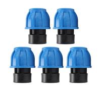 Kit di raccordi rapidi per tubi dell’acqua, 5 pezzi, accoppiatore diritto in plastica PE con filetto femmina per tubi PPR, PE e PVC, resistente all’alta pressione e a tenuta stagna (Ahksja/4)