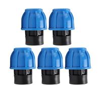 Kit di raccordi rapidi per tubi dell’acqua, 5 pezzi, accoppiatore diritto in plastica PE con filetto femmina per tubi PPR, PE e PVC, resistente all’alta pressione e a tenuta stagna (25xG1/2)