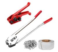 Kit di reggiatura per pallet con cinghia da 1200 m/1000 sigilli, kit di reggiatura per macchina reggiatrice, tenditore per reggiatura manuale in PET/PP, utensili per macchine reggia per impieghi gra