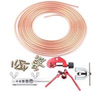 Kit di regolazione della linea dei freni, strumento doppio flacking, per tubi dei freni, kit di attrezzi con sfarfallio per auto con tagliatubi e sindacati per diversi sistemi frenanti