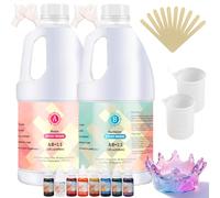 Kit di resina epossidica da 1,9 l, formula di aggiornamento per principianti, con stampi per colla in resina epossidica trasparente, altamente lucida, trasparente, per gioielli, fiume, tavoli, fai da