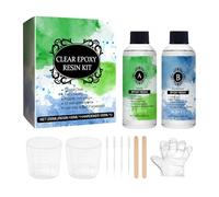 Kit di resina epossidica da 5 x 7,5 ml, soluzione trasparente per lavori artigianali con indurente, miscela autolivellante anti ingiallimento, confezione in resina lucida per decorazioni artistiche e