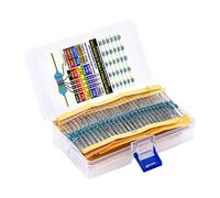 Kit di resistenza da 1/4 watt, kit assortimento di resistenze, resistenza fissa a pellicola assortimento 600X | Set di resistenze elettriche, tolleranza ±1%, resistori comuni assortiti per T