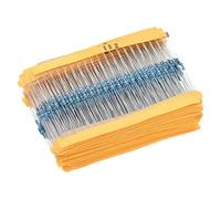 Kit di resistenza da 1/4 Watt, kit di assortimento di resistenze - confezioni variate di resistenze a film metallico 600X, set di resistenze elettriche da 10 ohm a 1 m Ohm, resistenze a foro passante