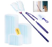 Kit di Ricambi per Swiffer 60 Pezzi - Panni per la Polvere, 1 Manico, 1 Asta Telescopica per Peli di Animali, Polvere e Sporco