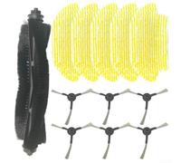Kit di ricambio con rullo principale, spazzole laterali e cuscinetti per mocio per Kärcher RCV 3 RV3 Robot Aspirapolvere, Nylon e Microfibra (B)