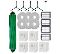Kit di ricambio da 21 pezzi per iRobot Roomba Plus 405/505 Combo Robot Aspirapolvere: 1 spazzola a rullo, 4 spazzole laterali, 5 sacchetti per la polvere, 4 filtri HEPA, 6 panni per lavapavimenti