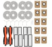 Kit di ricambio da 35 pezzi per Xiaomi Robot Vacuum X20 Plus, X20+, X10 Plus, X10+ | 2 spazzole principali, 6 spazzole laterali, 10 sacchetti per la , 8 filtri, 8 panni per e 1 strumento di pulizia