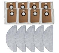 Kit di ricambio per aspirapolvere Lydsto R1 Edge/MiWhole M9 Lite/Roidmi Eve, include 5 panni in microfibra e 8 sacchetti di raccolta della polvere