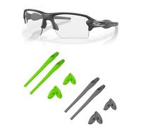 Kit di ricambio per auricolari e naselli in gomma per Oakley Flak 2.0 OO9295|Flak 2.0 XL OO9188, grigio + verde, 0