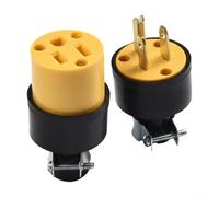 Kit di ricambio per cavo di prolunga a 3 poli, include 1 estremità elettrica maschio e 1 femmina, nominale 15 A, 125 V