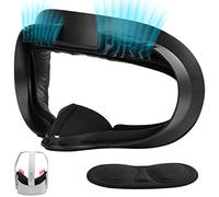 Kit di ricambio per interfaccia facciale VR e schiuma per Oculus Meta Quest 2 | Telaio per interfaccia facciale rimovibile e due coperture per il viso in schiuma di ricambio e anti-perdita nasale e copriobiettivo