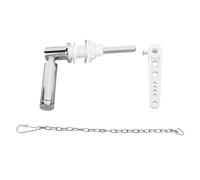 Kit di ricambio per maniglia WC in metallo, kit di ricambio con maniglia per sciacquone, braccio a leva variabile con catena, ideale per serbatoi d'acqua standard in case e uffici