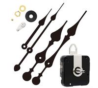 Kit di ricambio per meccanismo di orologio controllato al quarzo con albero lungo, perfetto per la creazione di orologi da parete fai da te (nero B)
