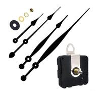 Kit di ricambio per orologio con movimento al quarzo ad alta coppia controllata con albero lungo e lancette per montaggio orologio da parete (nero A)