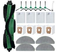 Kit di ricambio per robot aspirapolvere iRobot Roomba 104 Combo/105 Combo/105 Vac/Q052/Q0520, 1 spazzola principale, 4 filtri, 4 sacchetti per la polvere, 6 spazzole laterali, 4 panni per mocio