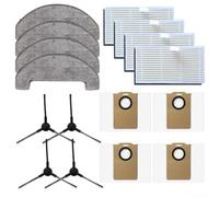 Kit di ricambio per robot aspirapolvere MONSGA MS1 MAX: 4 spazzole laterali, 4 panni mocio, 4 sacchetti per la polvere e set di filtri per una pulizia efficiente della casa con animali domestici (A)